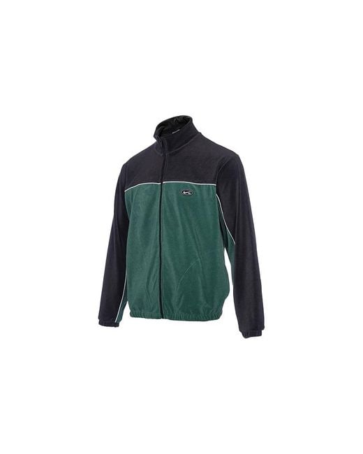 Nike Green Sb Casual Logo Colorblock Velvet Skateboard Jacket for men
