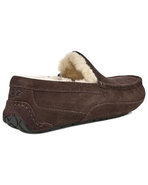 Ugg Brown Ascot Slipper Cozy Athleisure Casual Sports Shoe Fleece Lined for men