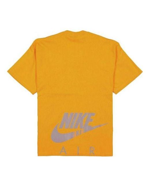 Nike Yellow Air X Kim Jones Crossover Logo Alphabet Printing Round Neck Short Sleeve Us Edition Couple Style