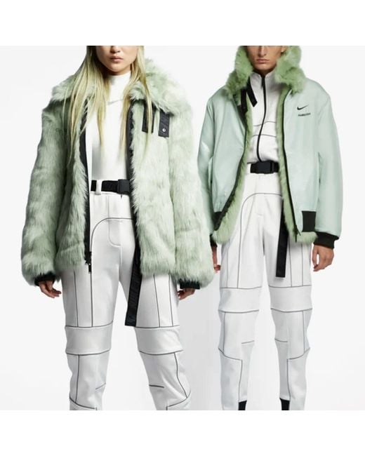 Nike Green X Ambush Faux-Fur Nrg Ca Jacket Crossover Fur Couple Style