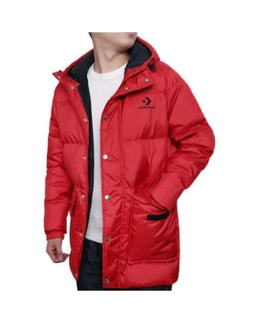 Converse Red Down Fill Puffer Jacket for men