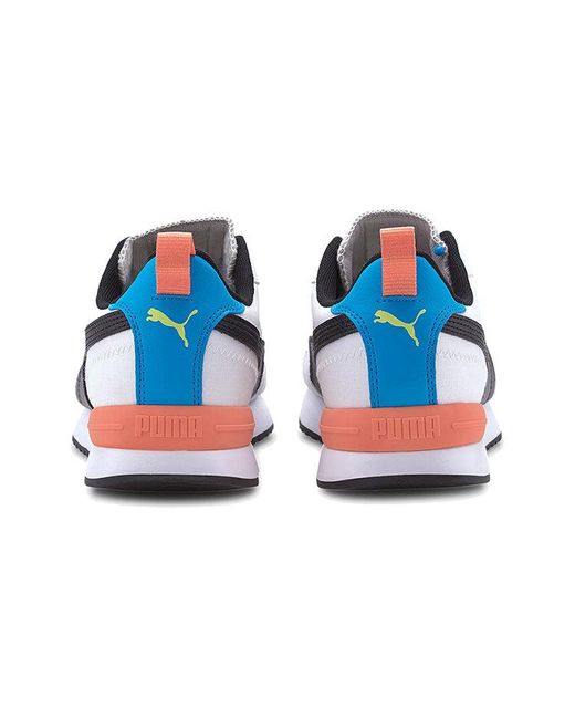 PUMA White R78 Neon Low Running Shoes for men