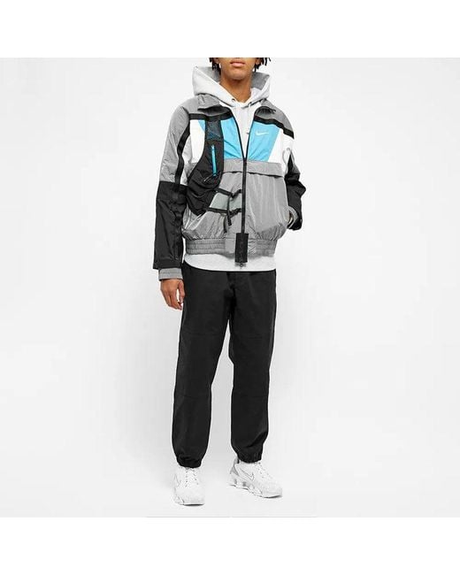 Nike Gray Ispa Series 3M Reflective Zipper Pocket Casual Jacket Windbreaker 'Wolf' for men