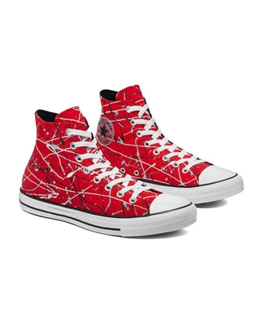 Converse Red Archive Paint Splatter Chuck Taylor All Star for men
