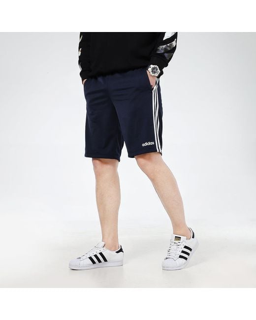 Adidas Blue Casual Sports Breathable Gym Knit Shorts for men
