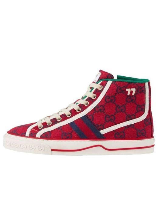 Gucci Red Tennis 1977 High Top Sneakers for men