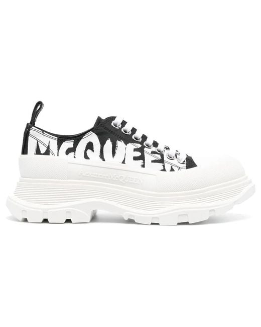 McQueen White (Wmns) Tread Slick Low Lace Up Graffiti Shoes