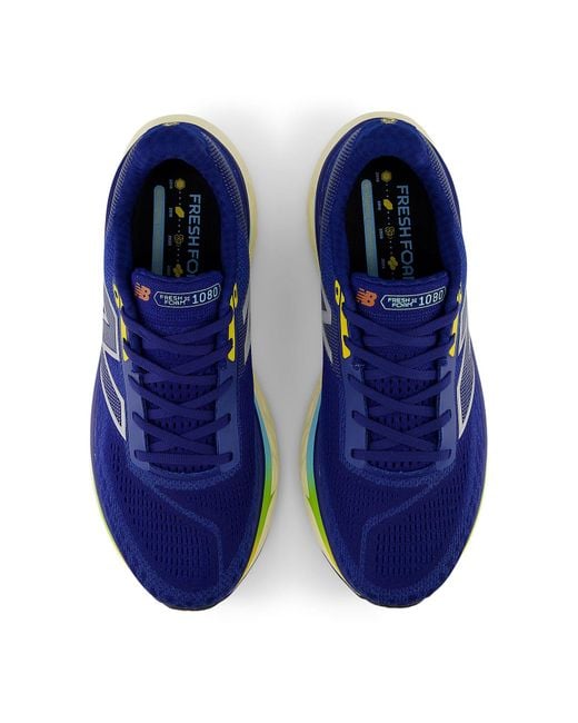 New Balance Blue Fresh Foam X 1080 V14 'Inkwell Ginger Lemon' for men