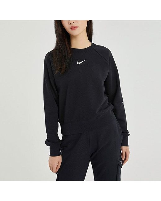 Nike Blue (Wmns) Sportswear Swoosh French Terry Crew Sweatshirt