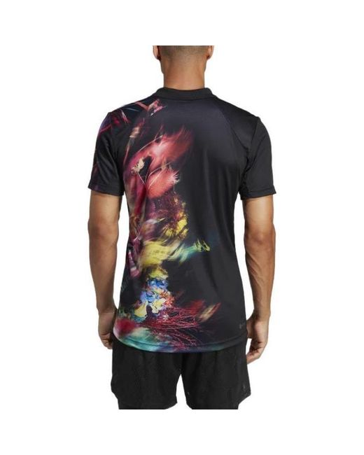 Adidas Black Melbourne Tennis Heat.Rdy Freelift Polo Shirt for men