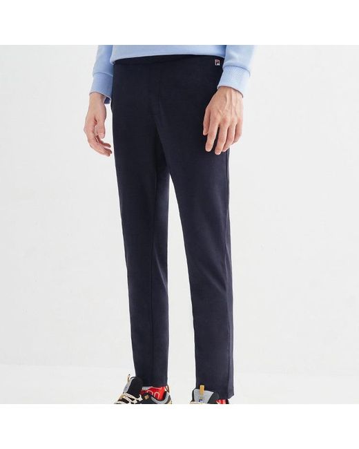 Fila Blue Knit Straight Casual Sports Pants for men