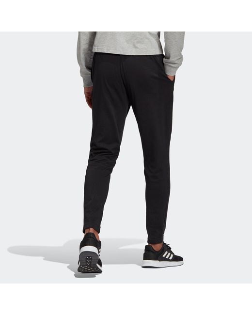 Adidas Black M Lin Sj Te Pt Logo Printing Sports Training Cone Long Pants for men