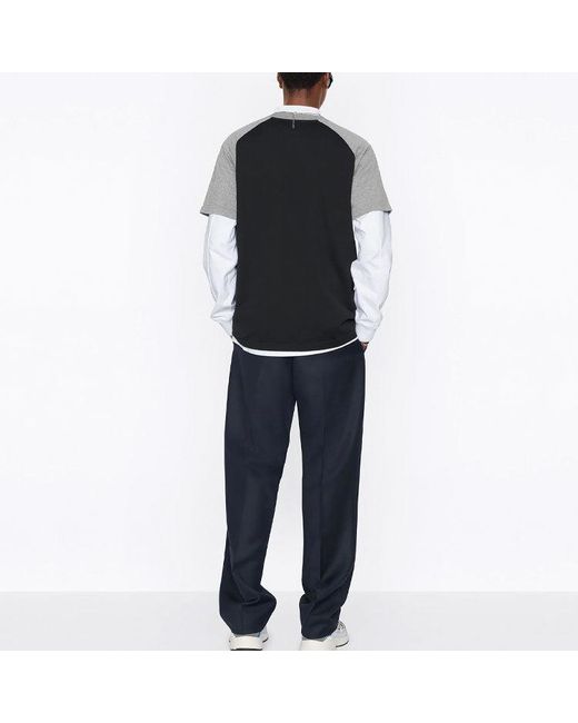 Dior Black Ss22 Alphabet Pattern Loose Short Sleeve T-Shirt for men