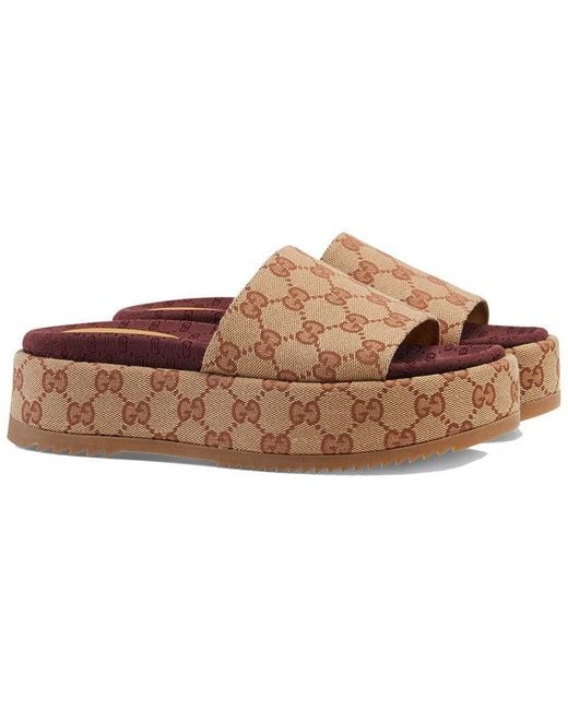 Gucci Brown (Wmns) Gg Slide Sandal 'Monogram