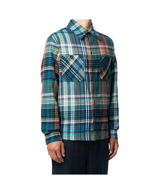 Off-White c/o Virgil Abloh Blue Fw20 Arrows Printing Long-Sleeved Shirt for men