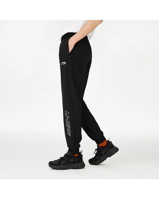 Li-ning Black Graphic Joggers Pants for men