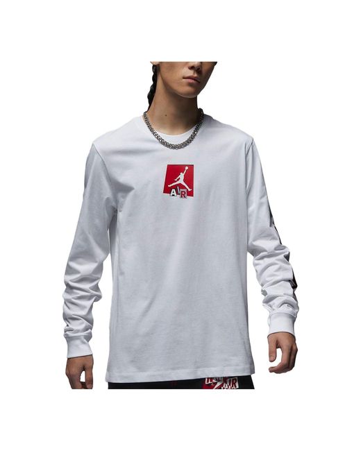 Nike Blue Brand Graphic Long-Sleeve T-Shirt for men