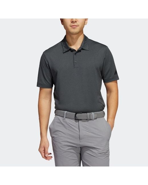 Adidas Black Ottoman Stripe Golf Polo Shirt for men
