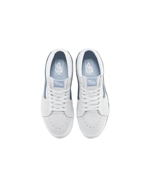 Vans White Sk8-mid Casual Wear-resistant Skateboarding Shoes for men