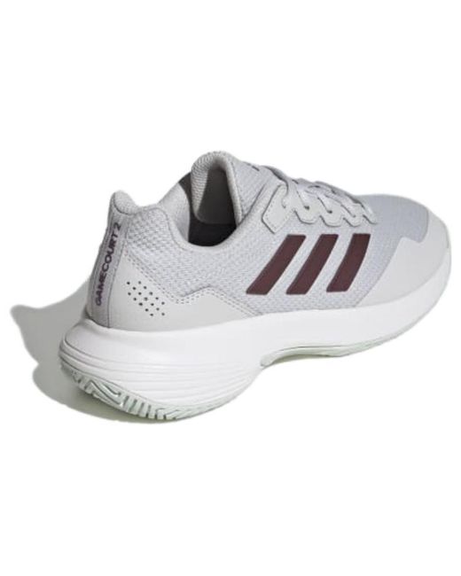 Adidas White (Wmns) Gamecourt 2.0 Aurora Metallic'