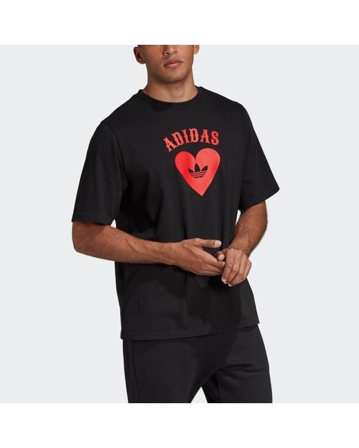Adidas Black Originals V Day Tee Casual Sports Love Breathable Short Sleeve for men
