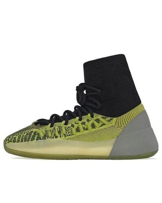 Adidas Green Yeezy Bsktbl Knit Lace Up Sneakers for men