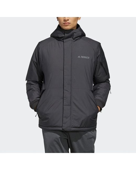 Adidas Gray Xplr Ins Jacket Logo Hooded Jacket for men