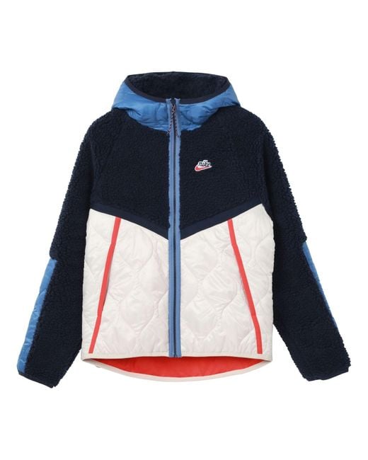 Nike Blue Sportswear Heritage Color Warm Cap Jacket Obsidian for men