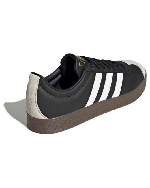 Adidas Black Vl Court Shoes Gum' for men