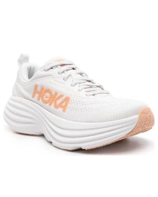 Hoka One One White (Wmns) Bondi 8 Cantaloupe'