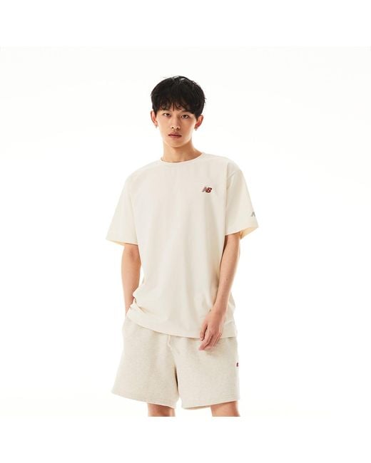 New Balance White Hypersports Logo T-Shirt 'Cream'