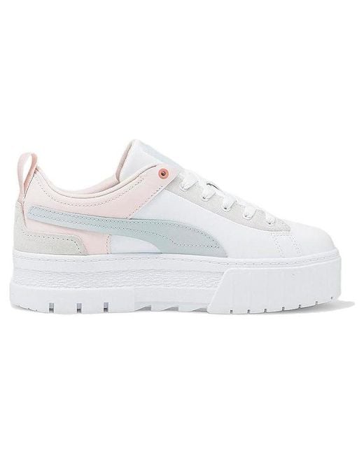 PUMA White (Wmns) Mayze Low Tops Thick Sole Casual Skateboarding Shoes