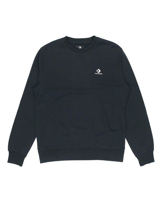 Converse Blue Casual Sports Logo Round Neck Pullover Dark for men
