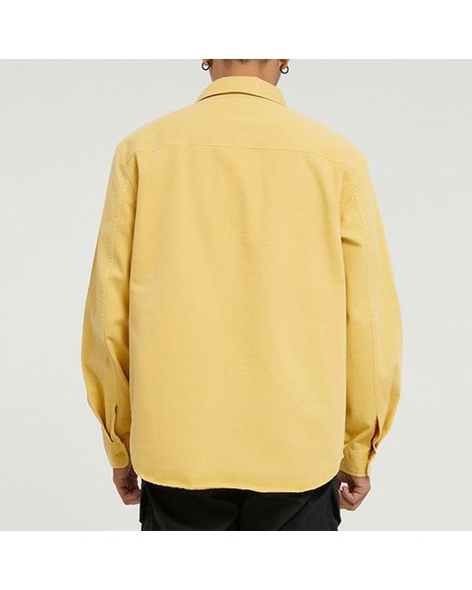 Converse Yellow Casual Woven Button Cardigan Retro Long Sleeves Jacket for men