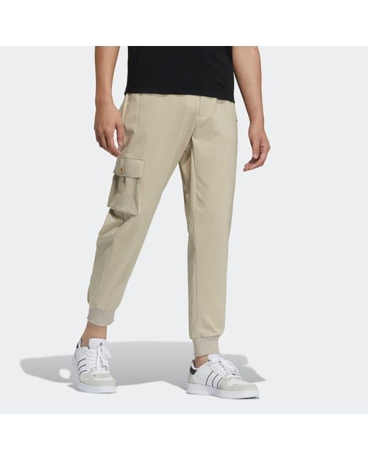 Adidas Gray Neo M Ssjan Carg Tp Casual Sports Bundle Feet Woven Long Pants for men