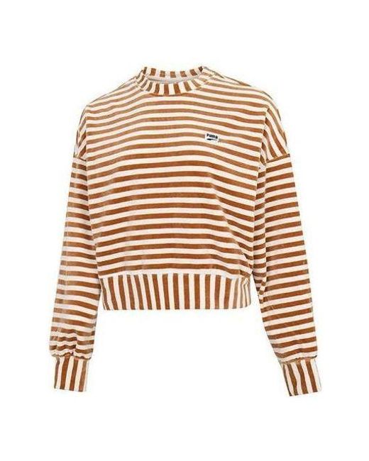 PUMA White Striped Knitted Sweater