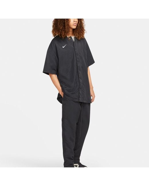 Nike Black X Fear Of God X Nba Crossover Solid Color Loose Short Sleeve Shirt for men