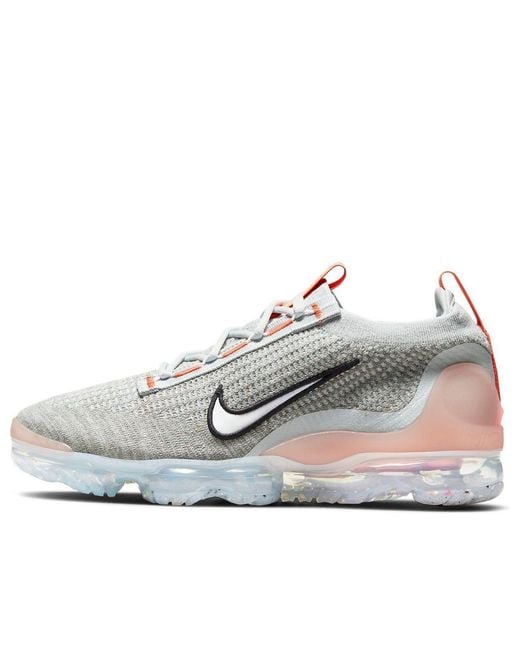Nike White Air Vapormax 2021 Flyknit Fog Bright Mango' for men