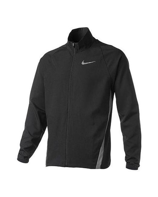 Nike Black Team Woven Stand Collar Training Jacket for men