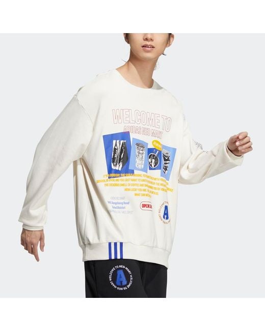 Adidas White Casual Couple Sweatshirt for men