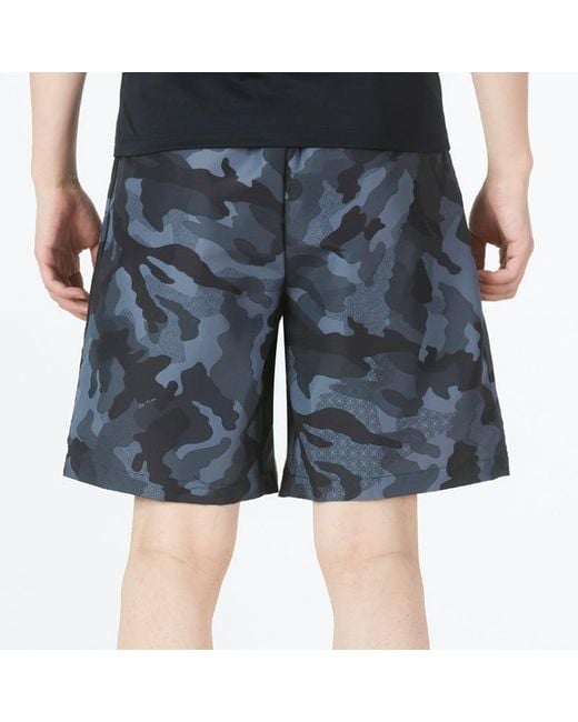 Adidas Blue Fi Camo Wvsh Athleisure Casual Sports Camouflage Woven Shorts for men