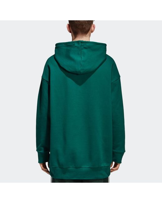 Adidas Green Originals Tref Over Hood Casual Sports Solid Color Pullover for men