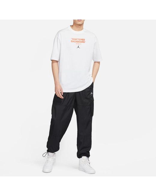 Nike White Alphabet Pattern Round Neck Short Sleeve T-Shirt for men