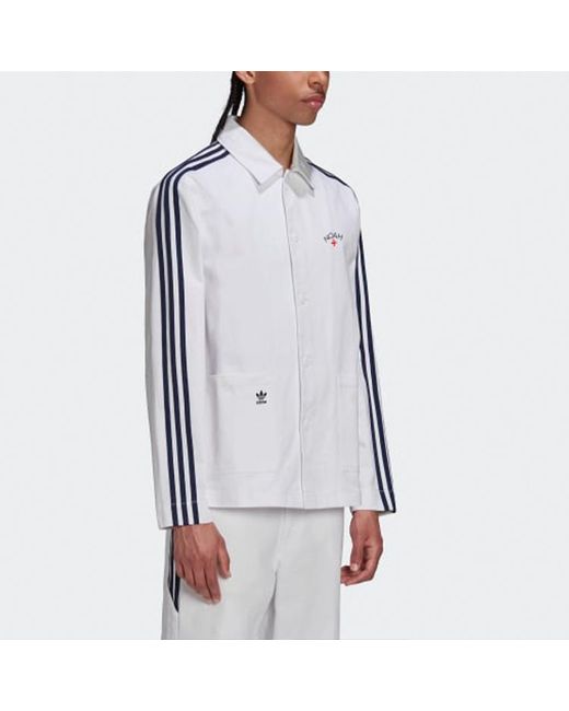 Adidas Gray Originals X Noah Crossover Logo Stripe Jacket for men