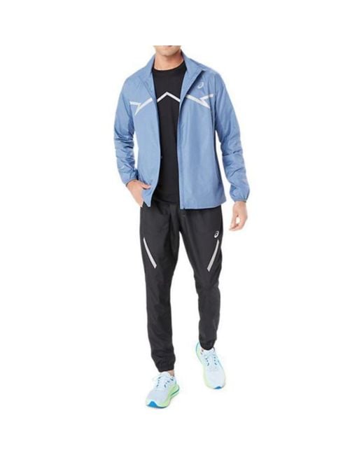 Asics Blue Lite Show Running Jacket 'Denim' for men