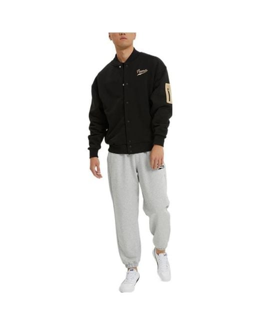 PUMA Black Logo Baseball Jacket for men