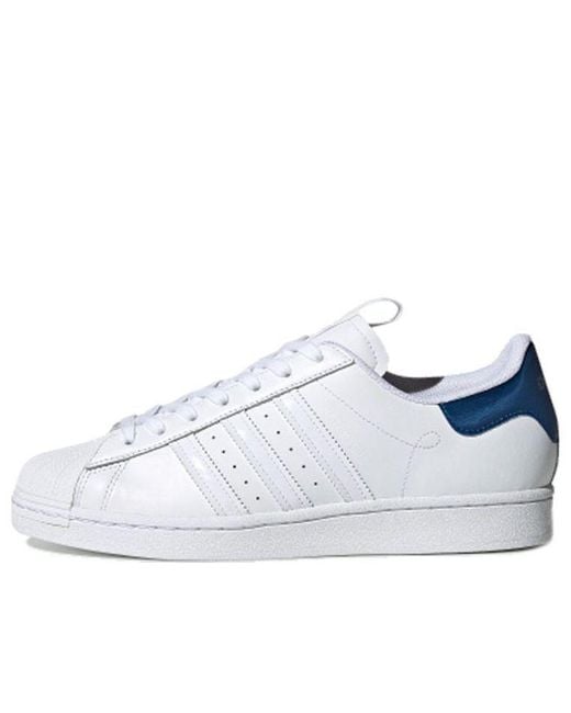 Adidas White Originals Superstar Retro Low Top Skate Shoes for men