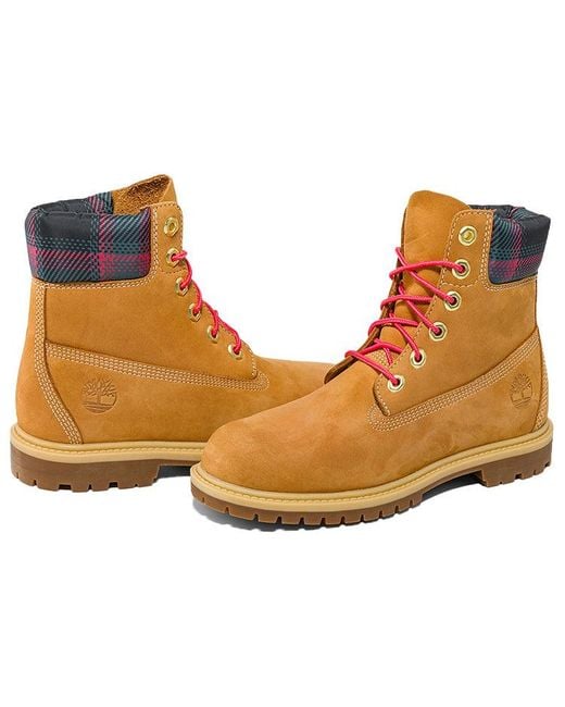 Timberland Brown (Wmns) Heritage 6 Inch Waterproof Boots 'Wheat Nubuck With Plaid'