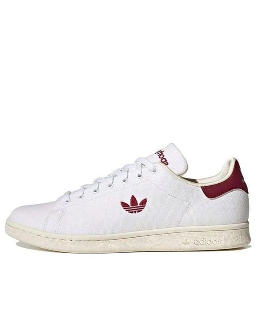 Adidas White X Sporty & Rich Stan Smith 'Cloud Collegiate Burgundy' for men
