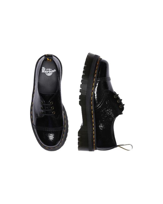 Dr. Martens Black 1461 Distressed Patent Leather Platform Shoes